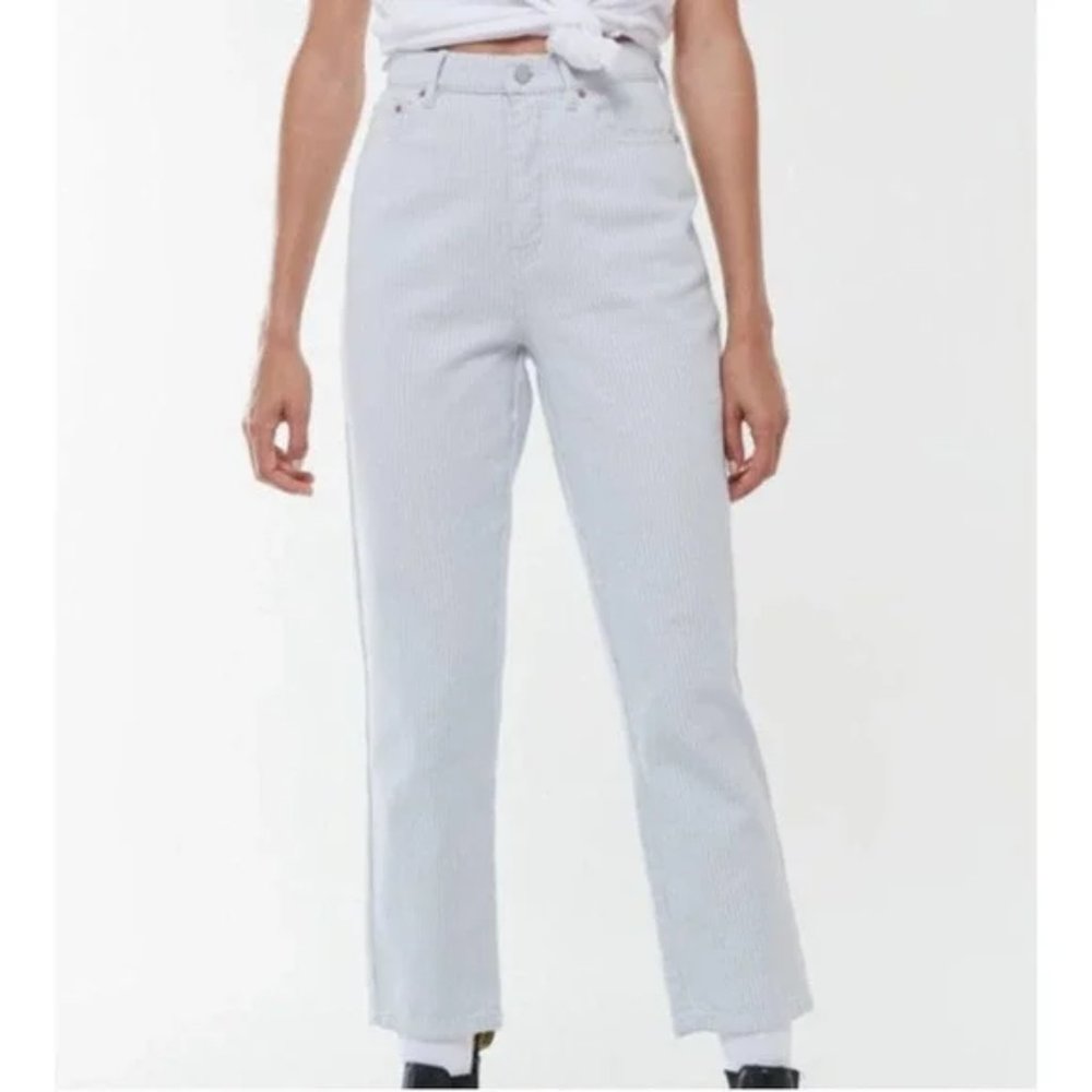 BDG Slim Straight High Rise Striped Denim Jeans Size 26